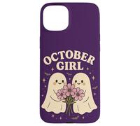 October Girl Cosmos Flower Cute Ghost Halloween Cumpleaños Carcasa para iPhone 15 Plus
