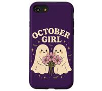 October Girl Cosmos Flower Cute Ghost Halloween Cumpleaños Carcasa para iPhone SE (2020) / 7/8