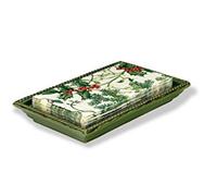 October Hill Ceramic Guest Towel Caddy/Tray, Green