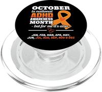 October Is ADHD Awareness Month National Orange Ribbon Gift PopSockets PopGrip para MagSafe