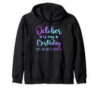 October is My Birthday Whole Month Hombres Mujeres Niños Tie Dye Sudadera con Capucha