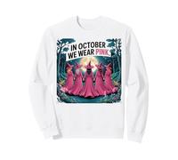 October We Wear Pink Funny Halloween Witches Breast Cancer Sudadera