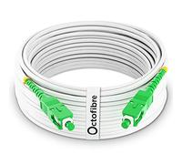 Octofibre - Cable Fibra Óptica Router - 50 Metros - Reforzado con Blindaje de Kevlar - SC APC a SC APC - 10 Años de Garantía