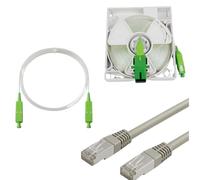 Octofibre - Pack de fibra óptica completa naranja SFR Bouygues - Extensión en bobinadora de 20 m + liga SC-APC/SC-APC 3 m + cable RJ45 2 m - Desplazamiento/Deportación de caja Internet - Garantía de