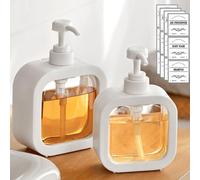 Octonyluck Dispensador Jabon, Dispensador Jabon Cocina y Dosificador Jabons BañO, Dosificador Jabons con Etiqueta Impermeable, 500 ml, 2 Pedazo