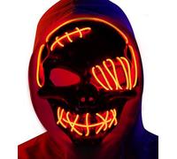 Octonyluck LED MáScara Halloween, Mascaras de la Purga con 3 Efectos de Luz, Halloween Mascaras LED de Terror para Fiestas de Disfraces Cosplay Carnaval, Azul + Rosa