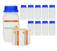 Octopus 10 frascos de 500 ml de Ancho con tapón de Rosca, frascos químicos, frascos de Laboratorio con tapón como Recipiente de Almacenamiento para Laboratorio, Cocina o Hobby