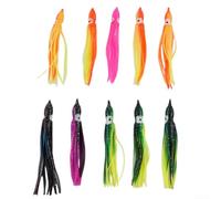 Octopus and Squid Anglers' Choice - Juego de 10 cebos suaves de pesca vibrantes y luminiscentes (12 cm de colores mezclados al azar)