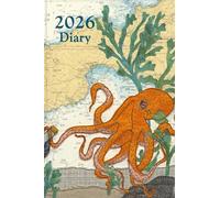 Octopus at Penzance Cornwall A6 2026 pocket diary daily planner journal - coastal nautical designs sewn onto old sea charts maps | Week to view