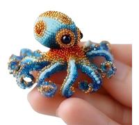 Octopus Bead Embroidery Kit,Beginner-Friendly Sea Creature Beaded Embroidery Set,DIY Animals Beadwork Craft Kit for Adults with Full-Color Instructions,Home Decor Gift for Craft Lover (pulpo A)