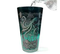 Octopus Beer Mug 500ml - For Whiskey Cocktail Serving Entertaining Man Cave Bar Use | Soda Lime Crystal Sculpted Cephalopod Relief Thick Wall Cold Beverage Vessel Display Office Serveware Giftware
