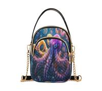 Octopus Bubble Ocean Sea - Bolso bandolera pequeño de piel para mujer