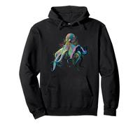 Octopus Decor Sirena Sea Creature Ocean Watercolor Art Sudadera con Capucha