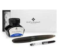 Octopus Diplomat Aero Oxyd - Pluma estilográfica (latón, plumín de acero inoxidable, tinta M Fluids, 30 ml), color azul real
