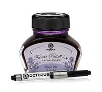 Octopus Fluids Blue Iris - Tinta de pluma estilográfica en colores pastel, Convertidor incluido, tinta de escritura en tintero, morado 30 ml