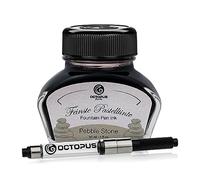 Octopus Fluids Pebble Stone - Tinta de pluma estilográfica en colores pastel, Convertidor incluido, Tinta de escritura en tintero, Gris 30 ml