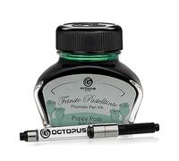 Octopus Fluids Poppy Pods - Tinta de pluma estilográfica en colores pastel, Convertidor incluido, Tinta de escritura en tintero, Verde 30 ml