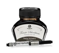 Octopus Fluids Sepia Schwarz - Tinta de escritura con convertidor, tinta de pluma, negro sepia 30 ml