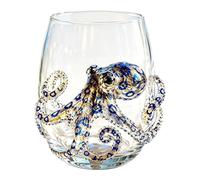 Octopus Glass, 3D Ocean Animal Drinking Glass, Coastal Home Bar Decor for Marine Life Lovers Gift (#23)