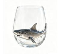 Octopus Glass, Blue Ringed Octopus Glassware, 3D Octopus Wine Glass for Cocktails, Home Bar and Coastal Decor (Shark)