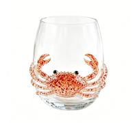 Octopus Glass, Blue Ringed Octopus Glassware, 3D Octopus Wine Glass for Cocktails, Home Bar and Coastal Decor (Crab)