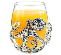 Octopus Glass Tumbler - 3D Marine Life Glass Drinking Cups - Coastal Cup