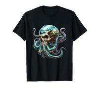 Octopus Graphic Halloween Sea Creature Horror Kraken Skull Camiseta