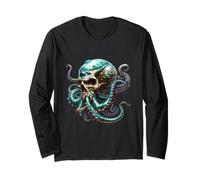 Octopus Graphic Halloween Sea Creature Horror Kraken Skull Manga Larga