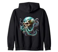 Octopus Graphic Halloween Sea Creature Horror Kraken Skull Sudadera con Capucha