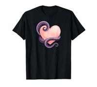 Octopus Heart Tentacle Ocean Love Cute Octopus Camiseta