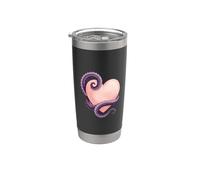 Octopus Heart Tentacle Ocean Love Cute Octopus Vaso térmico de acero inoxidable de doble pared