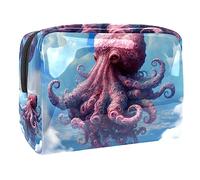 Octopus in The Sky - Bolsa de cosméticos grande para artículos de tocador, práctica bolsa de maquillaje, organizador de pulseras, Multicolor 4, 18.5x7.5x13cm/7.3x3x5.1in