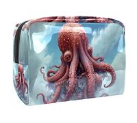 Octopus in The Sky - Bolsa de cosméticos grande para artículos de tocador, práctica bolsa de maquillaje, organizador de pulseras, Multicolor 6, 18.5x7.5x13cm/7.3x3x5.1in