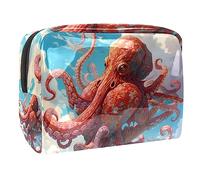 Octopus in The Sky - Bolsa de cosméticos grande para artículos de tocador, práctica bolsa de maquillaje, organizador de pulseras, Multicolor 2, 18.5x7.5x13cm/7.3x3x5.1in