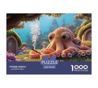 Octopus Lying on The Ocean 1000 Piece Corte Preciso Rompecabezas Fairy Tale Octopus Divertido Jigsaw Educativo Amigos 70x50cm/1000pcs