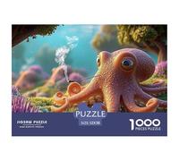 Octopus Lying on The Ocean 1000 Piezas Papel Premium Rompecabezas Fairy Tale Octopus Meditativo Jigsaw Regalo Niños 52x38cm/1000pcs