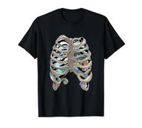 Octopus Rib Cage Anatomía Vida Marina Océano Arte gótico Camiseta