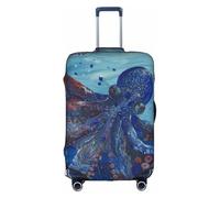 Octopus Swimming in Ocean - Fundas protectoras para equipaje, a prueba de polvo, elásticas, para viajes, se adapta a equipaje de 18 a 32 pulgadas, multicolor, L(25"-28" Suitcase)