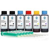 Octopus Tinta de Recambio 6 x 100ml PureInk Compatible para Canon PGI-580, Cartuchos de Impresora CLI-581 para Canon Pixma TS 8120, TS 8126, TS 8150, TS 8151, TS 8152, TS 9120, TS 9150, TS 9155