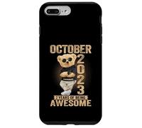 Octubre 2 Cumpleaños Hombres Mujeres 2023 Impresionante Oso de Peluche Carcasa para iPhone 7 Plus/8 Plus