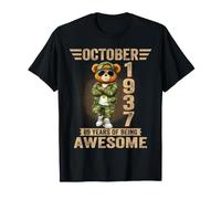 Octubre 89 Decoraciones de cumpleaños 89 años 1937 89 Oso de Peluche Camiseta