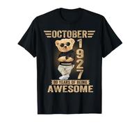 Octubre 99 Cumpleaños Hombres Mujeres 1927 Impresionante Oso de Peluche Camiseta