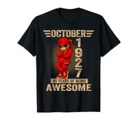 Octubre 99 Cumpleaños Hombres Mujeres 1927 Impresionante Oso de Peluche Camiseta