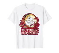 Octubre Cusp Energy Zodiac Astrología Signos Libra Escorpio Camiseta gráfica económica, Hombre, Blanco, XL
