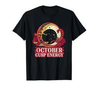 Octubre Cusp Energy Zodiac Astrología Signos Libra Escorpio Camiseta gráfica económica, Hombre, Negro, XL