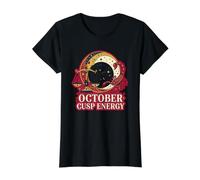 Octubre Cusp Energy Zodiac Astrología Signos Libra Escorpio Camiseta gráfica económica, Mujer, Negro, XL