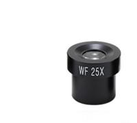 Ocular de microscopio para microscopios de tubo de 23,2 mm - Ampliación ajustable WF de campo ancho de 5X a 25X, construcción de metal completo, negro, Compat(WF25X)