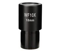 Ocular WF10X / 18mm, Lente óptica de microscopio biológico de vidrio, ajuste de gran angular de metal Adaptador cámara ocular con escala
