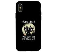 Oculta Luna Rosa Gato Sonrisa No Puedes matarlos Bruja Gótico Carcasa para iPhone X/XS