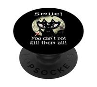 Oculta Luna Rosa Gato Sonrisa No Puedes matarlos Bruja Gótico PopSockets PopGrip Adhesivo